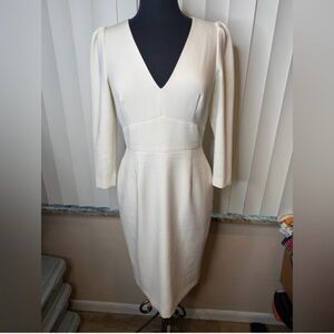 ANTONIO MELANI Elegant Cream Long Sleeve Dress